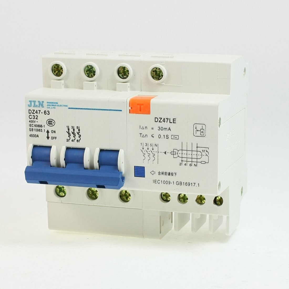 IEUMJNAT AC 400V 32A 3Pole 3P+1N Overload Protection ELCB -Professional - Leakage Circuit Breaker