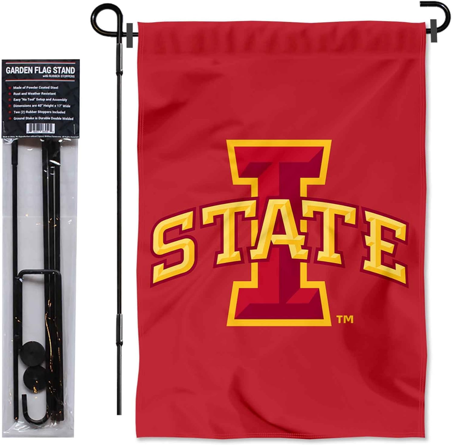 Iowa State Cyclones Garden Flag with Pole Stand Holder