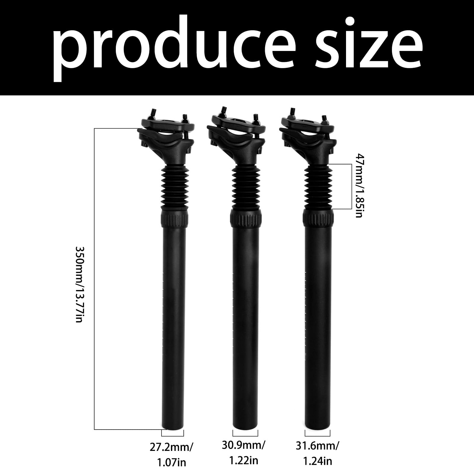 Amortisseurs Tige de Selle en Alliage d ' Aluminium Tige de Selle de vélo ajusté Ressort hélicoïdal Amortisseur Tube de Selle Accessoires de vélo Shock Absorbers Bicycles Post