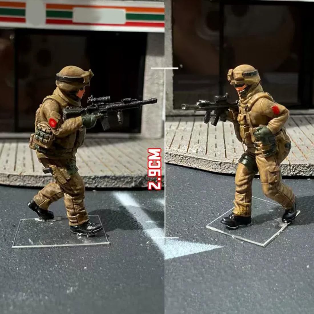 XKlemBauklode Speziell Streitkräfte Actionfiguren Modellbau im Maßstab 1:64, Miniatur Militär Realistischen Army Figuren, Rollenspiele