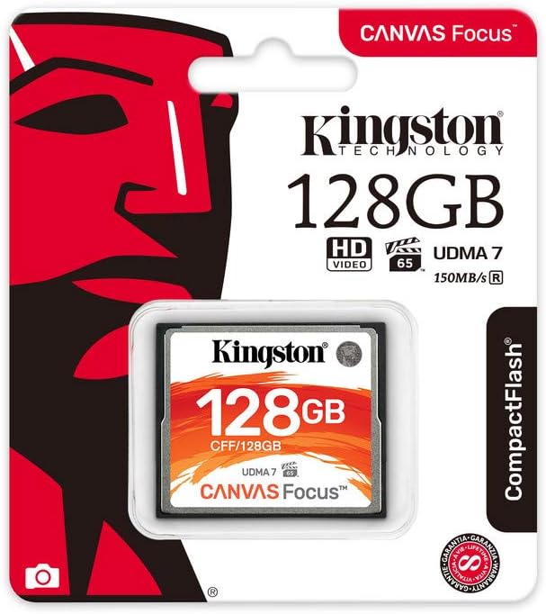 Blасk Frіdау Sаlе 2022 Kingston CF Canvas Focus Compact Flash Memory Card 128GB High Performance for Dslr and Professional Photography Cameras (CFF/128GB)