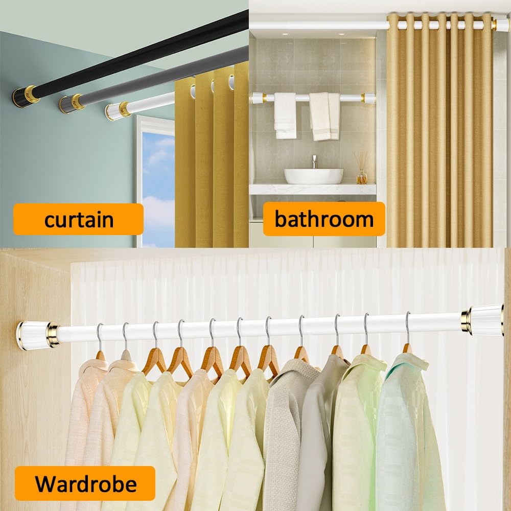 Tringle à rideau de douche extensible en acier inoxydable de qualité supérieure, 39,9 cm, 597,8 cm, vert foncé, idéale pour salle de bain ou fenêtre