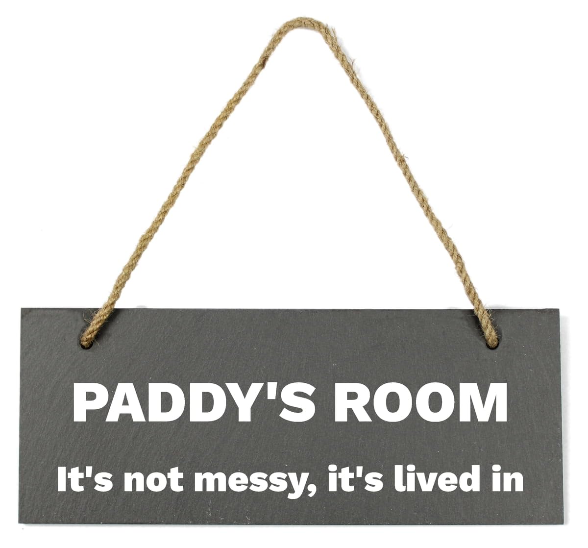 Personalised Bold Design Hanging Slate House Garden Sign/Plaque - 25x10cm