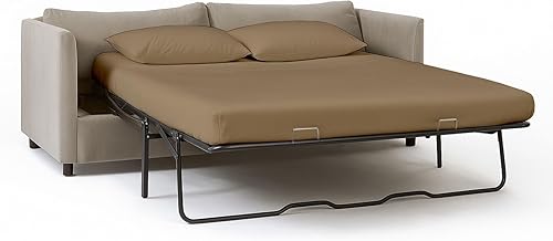 Miniatura 14 de Rajlinen Juego de 4 piezas para sofá cama Queen Sleeper, 100% algodón egipcio, sábana bajera de bolsillo profundo, suave, refrescante, transpirable,