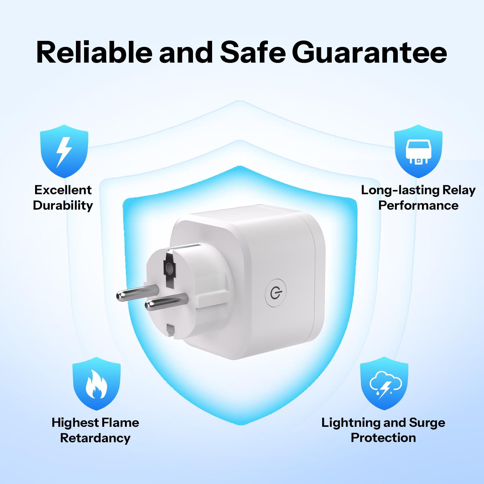 SONOFF S61s Inteligentne Gniazdko WiFi 16A/3840W – Zdalne Sterowanie & Sterowanie Głosem, Monitor Energii, Timer, Matter-kompatybilne z Alexa, Google i Apple Home (Zestaw 4 sztuki)