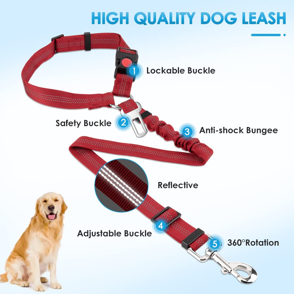 2 Piezas De Correa De Seguridad De Viaje Para Mascotas De Tracción