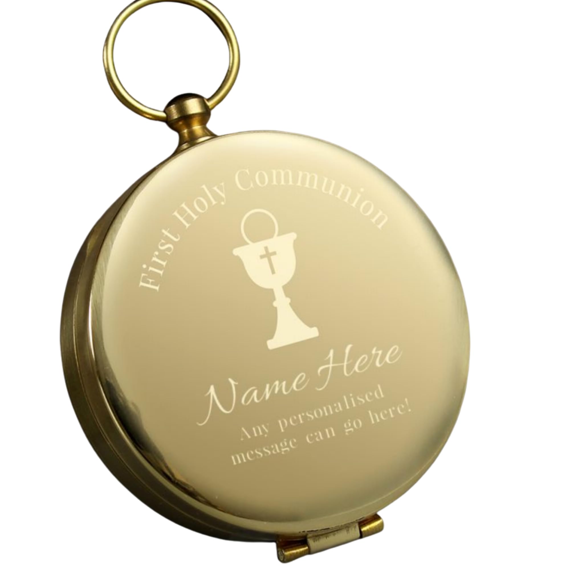 Personalised Keepsake Compass. First Holy Communion Gift. Religious Keepsake