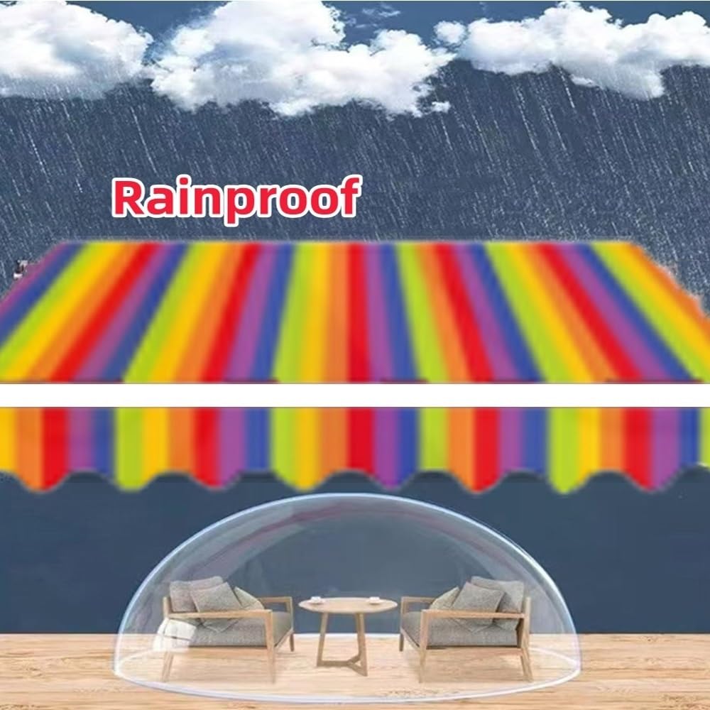 Tkanina zastępcza do ręcznie wysuwanej markizy tarasowej 100% poliester osłona przeciwsłoneczna baldachim wzór w paski regulowany 2,5 x 1,5 m