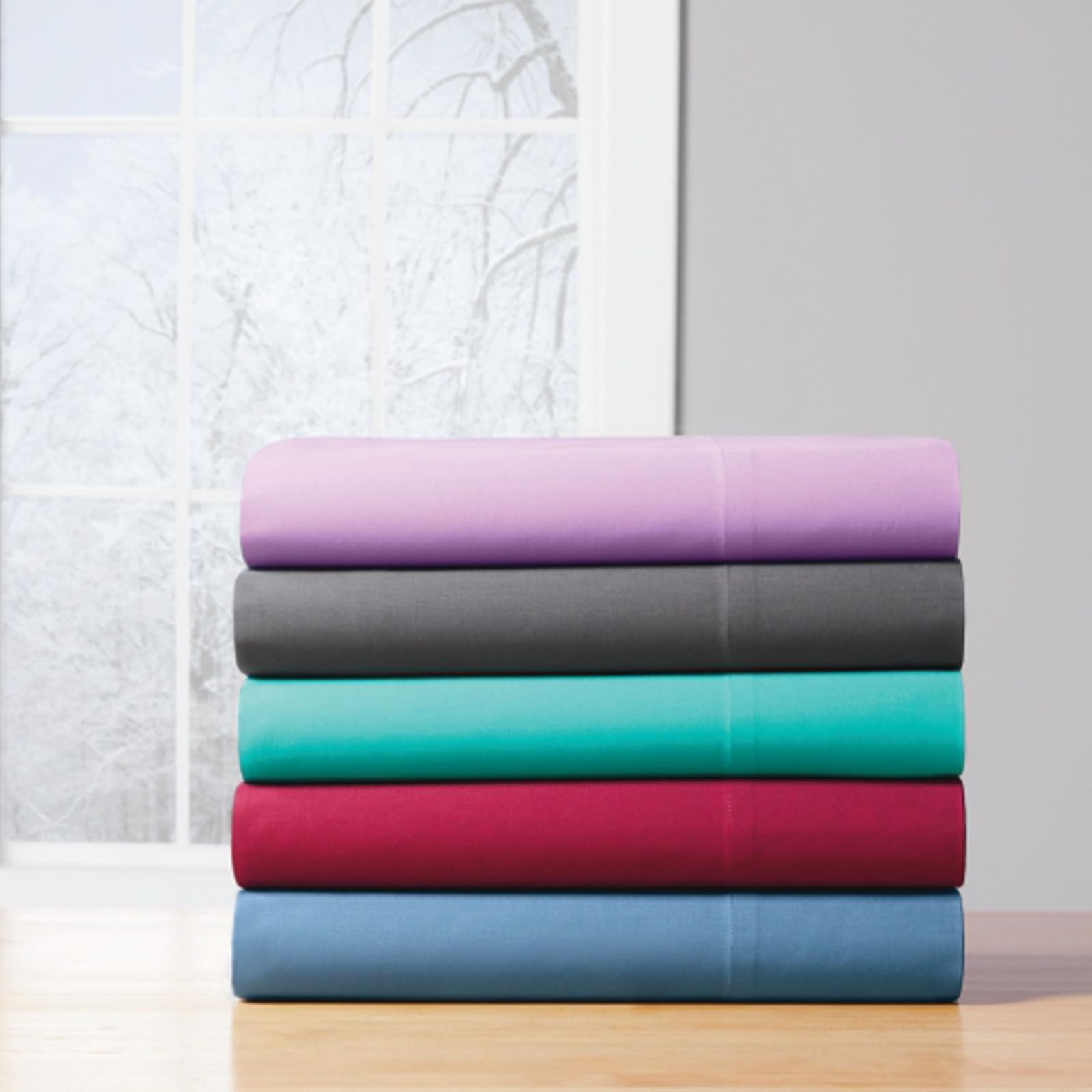 Stoneberry Home 100% Cotton Sheet Set with Fitted Sheet, Flat Sheet, and Pillowcases