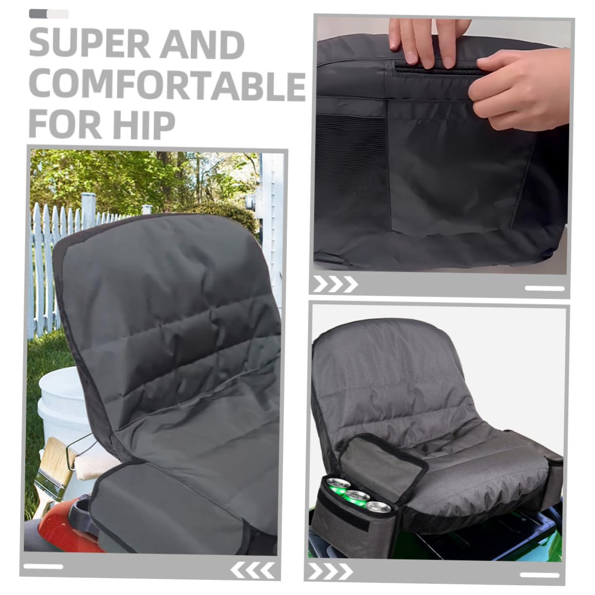 Funda para Asiento de Tractor con Bolsa de Almacenamiento Cubierta Protectora para Cortacésped y Tractor sin Brazos Resistente al Sol y Fácil de Instalar