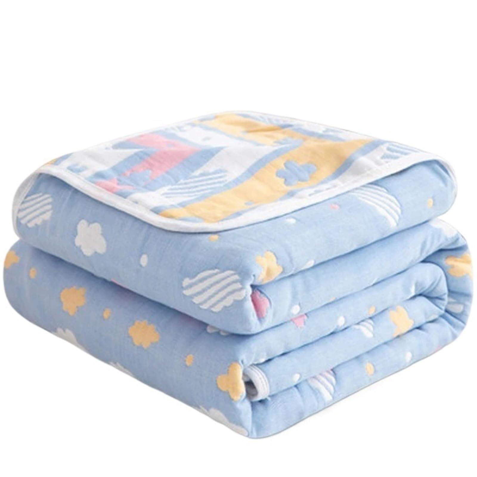 HKSDKABOP Muslin Throw Blanket, 6-Layer Cotton Chiffon, Multiple Sizes(Color3,150X200cm 1pc)