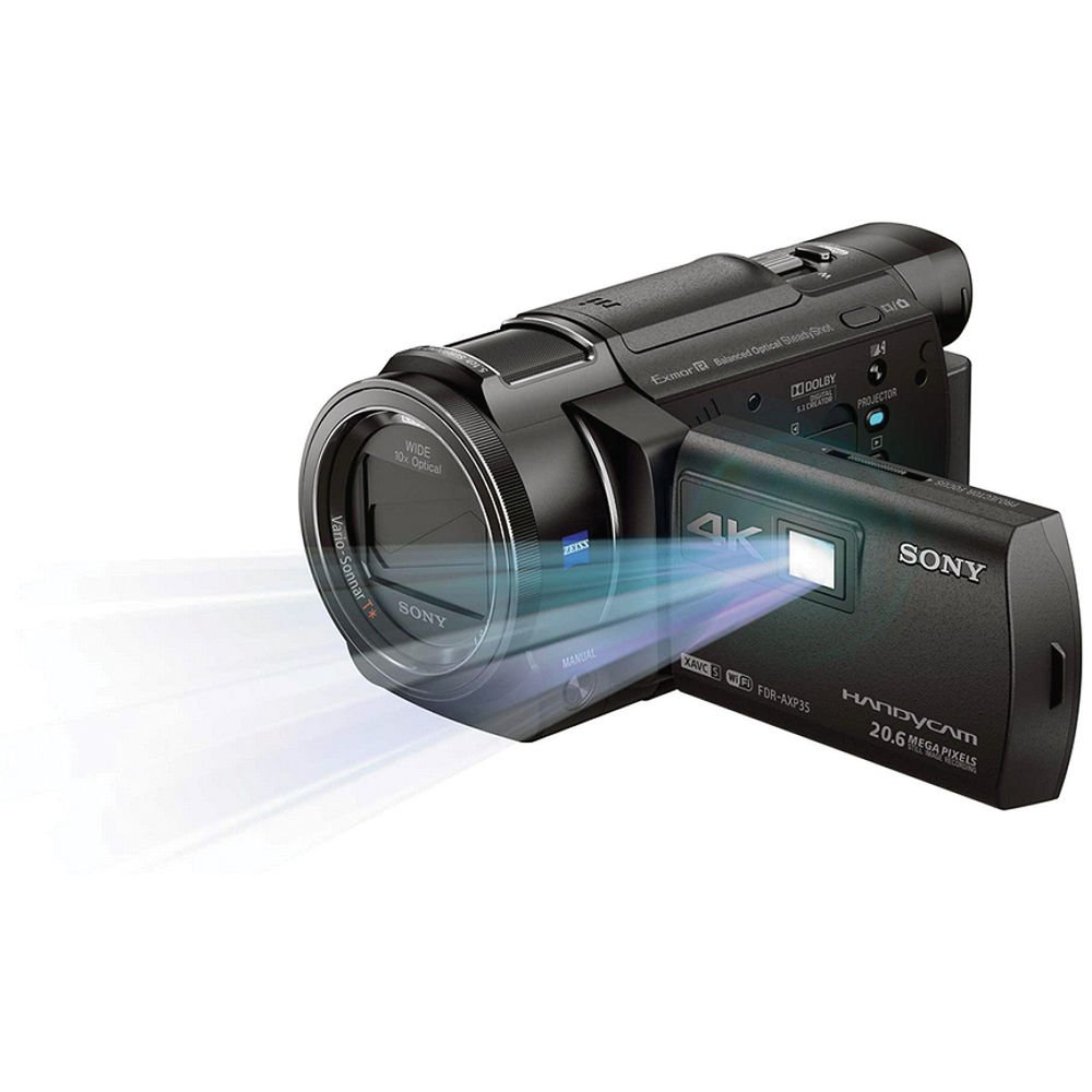 Buy Sony 64GB FDR-AXP35 4K Camcorder with Built-in Projector 