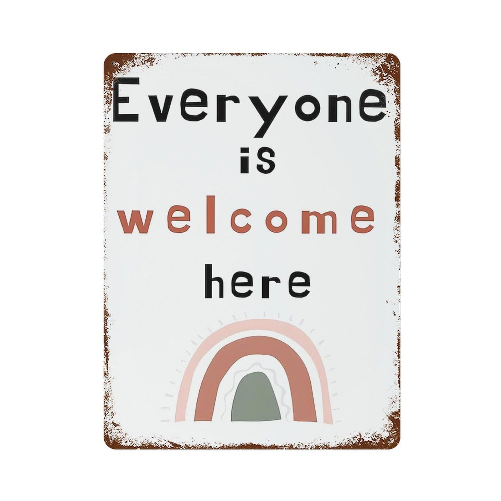 xiaoxiaoshen Everyone Is Welcome Here Wall Decor Art Metal Tin Poster Modern Home Decor Art Home Bar Shop Decorations Vintage Sign 40x30cm