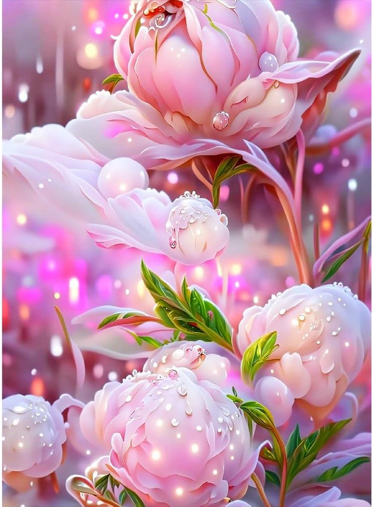 DIY Lily Diamond Painting Kits, 5D Flowers Diamond Art Kits