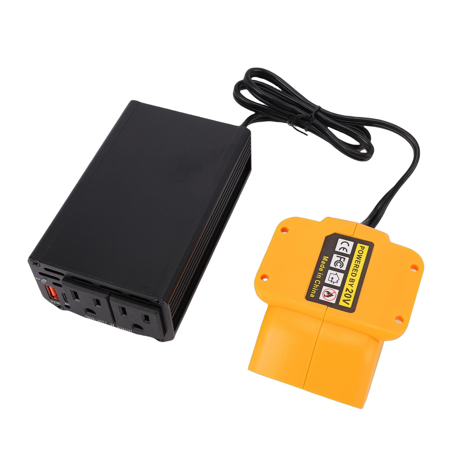 SEAFRONT Przetwornice Mocy dla PojazdóW 300 W DC 18 V do AC 110 V Samochodowy Falownik Przenośny PD 65 W Typ C Szybkie ładowanie 2 Gniazda AC 1 USB A dla Akumulatora