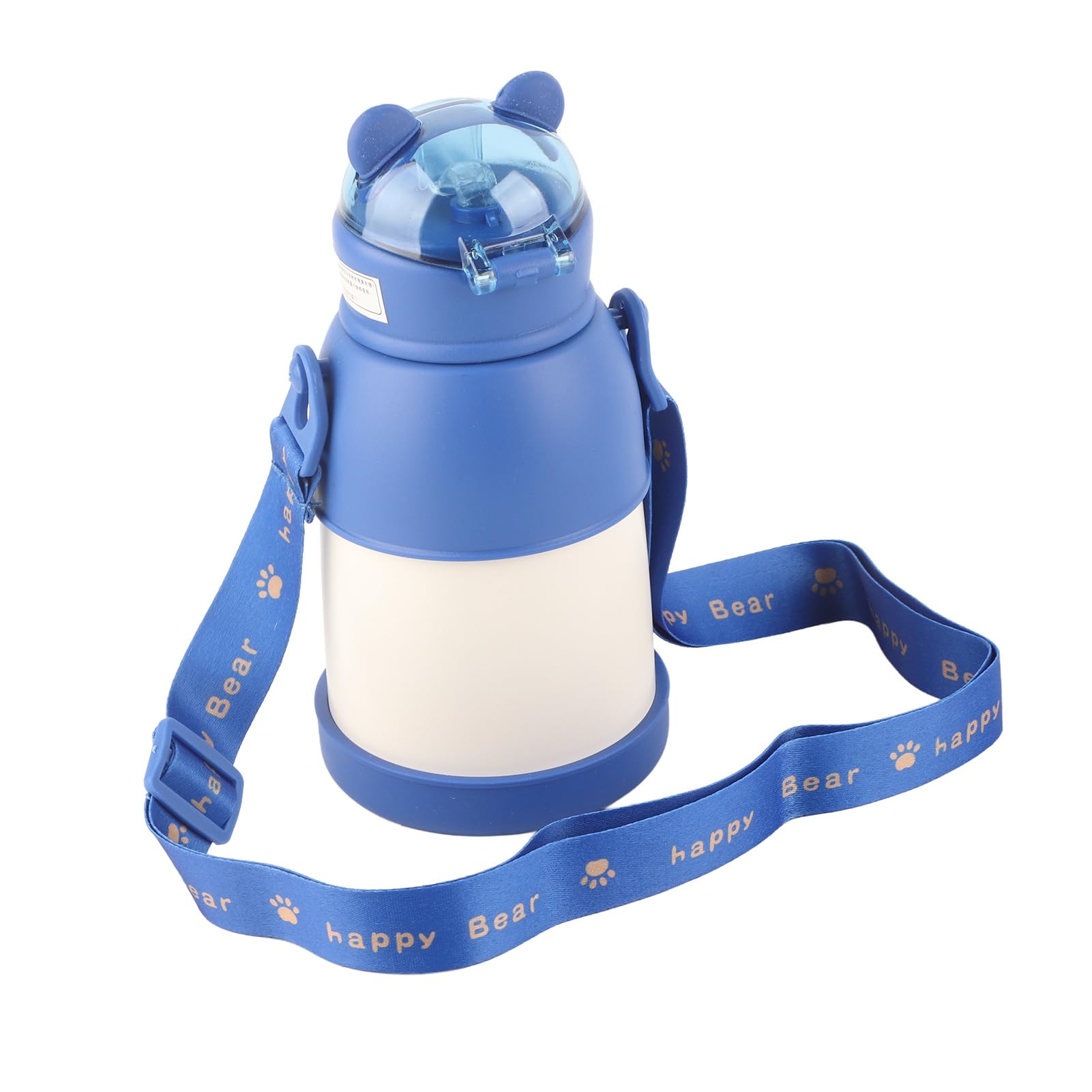 Ejoyous Bottiglia d'acqua in Metallo Bottiglia d'acqua Isolata da 500 Ml con Coperchio Ribaltabile in Acciaio Inossidabile 316 Cannuccia in Silicone e Cinturino Regolabile per i Viaggi Scolastici