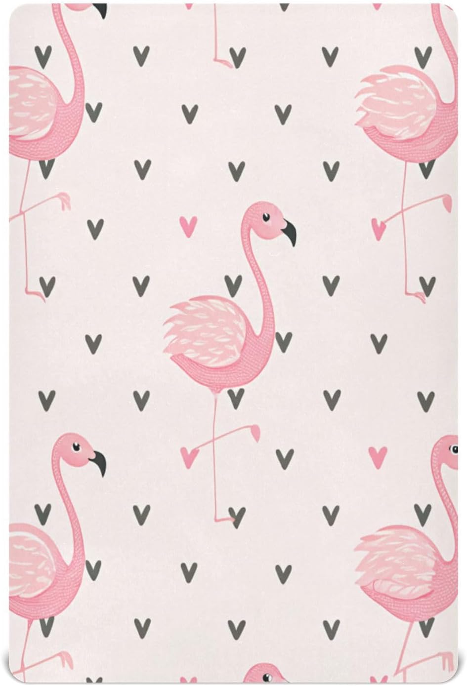 Blueangle Fitted Crib Sheets, Soft Breathable Comfortable Baby Sheet Set for Boys Girls, Tropical Flamingo Pattern Crib Sheets Fits Standard Crib and Toddler Mattress