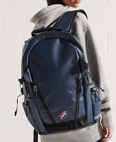 Miniatura 2 de Superdry Mochila de lona para hombre, compartimento principal con cierre de cremallera, Azul marino oscuro, talla única , Mochilas tipo mochila