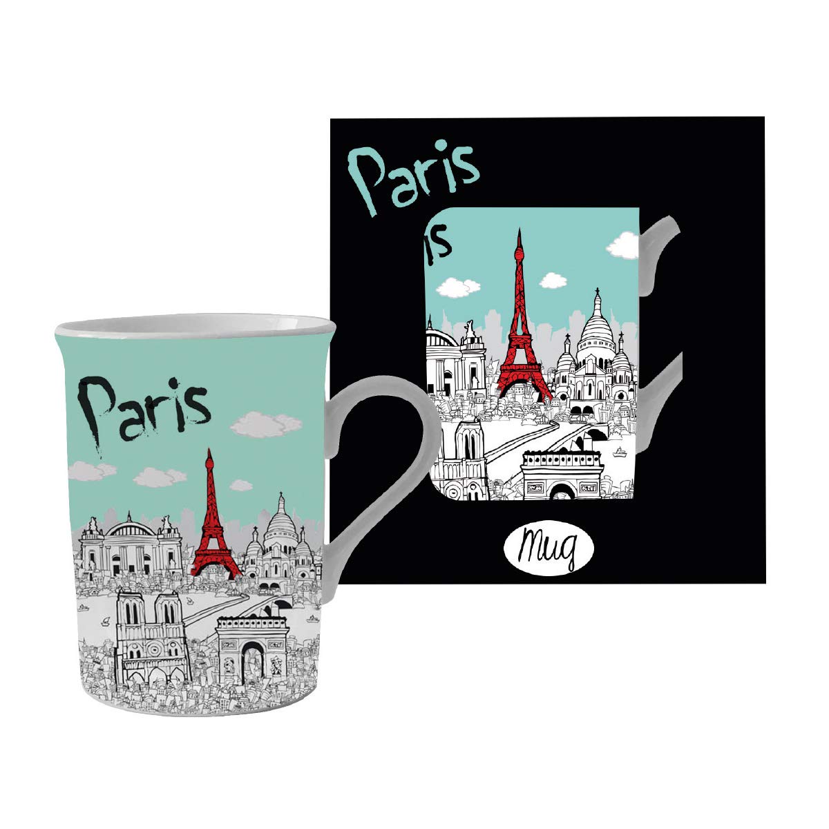 Panneau de simili synthétique - I love Paris Multicolore