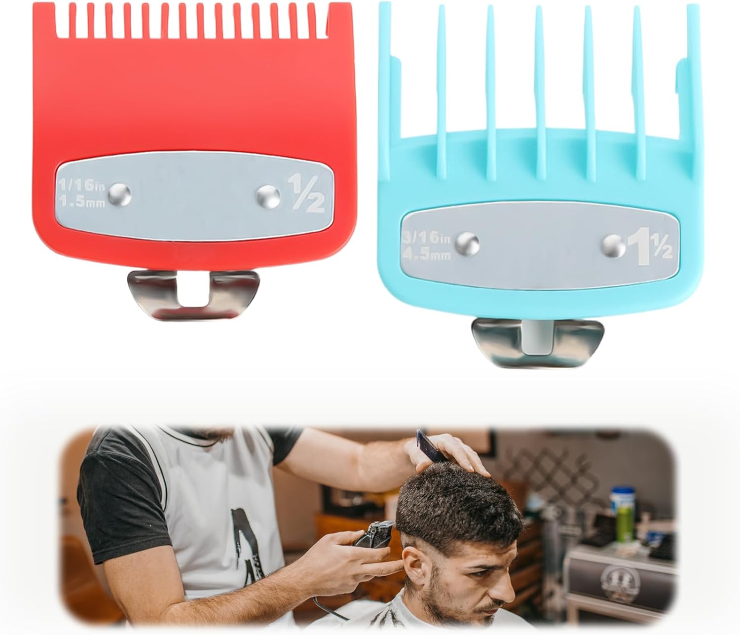 Hair Clipper Guard, 2Pcs Clipper Guards Professional Clipper Comb for Wahl 0.5 1.5, Hair