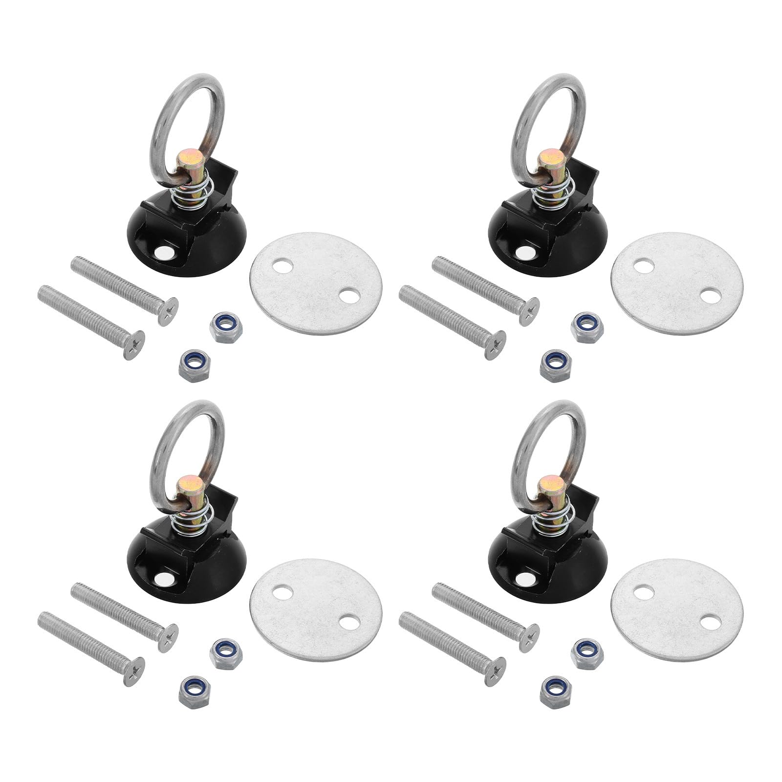 VALICLUD Kit de Punto de Anclaje para Asegurar Carga Fácil Instalación y Uso Versátil Redondo para Amarre Rápido con Perno de Aluminio y Acero Inoxidable en Maleteros de Vehículos