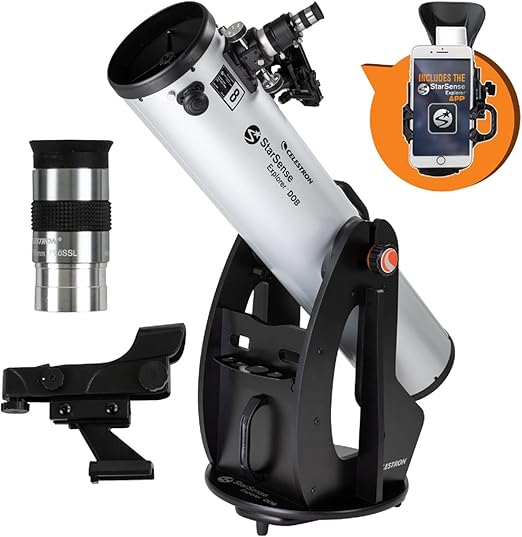 Celestron StarSense Explorer 8-inch App-Enabled Telescope – 203mm Dobsonian with Smartphone Dock & StarSense App – iPhone & Android Compatible – Easy-to-Use for Beginners