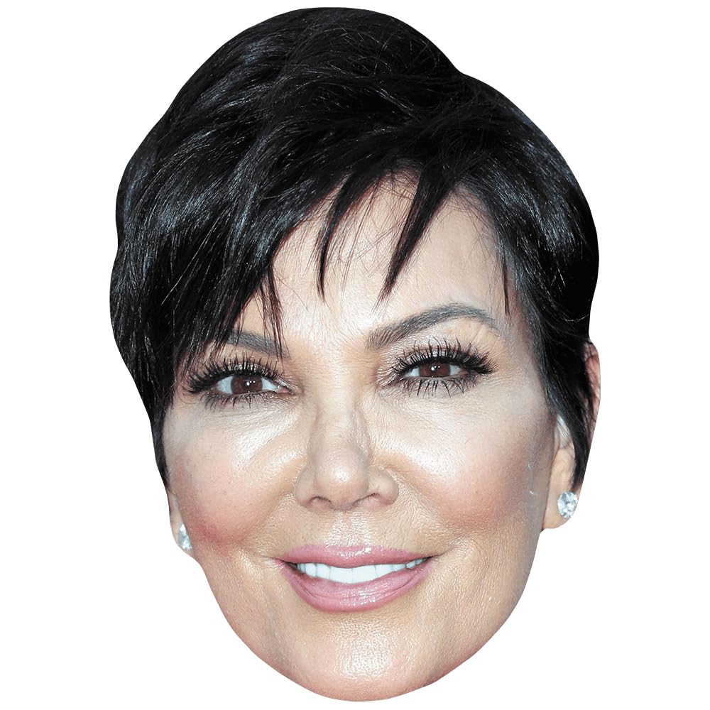 Celebrity Cutouts Lifelike Kris Jenner (Smile) Celebrity Mask, Flat Card Face, Fancy Dress Mask