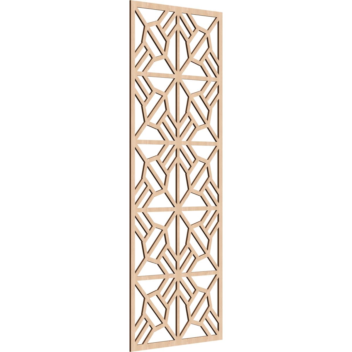25 3/8"W x 64 3/8"H x 1/4"T Auburn Decorative Fretwork Wood Wall Panels, Red Oak