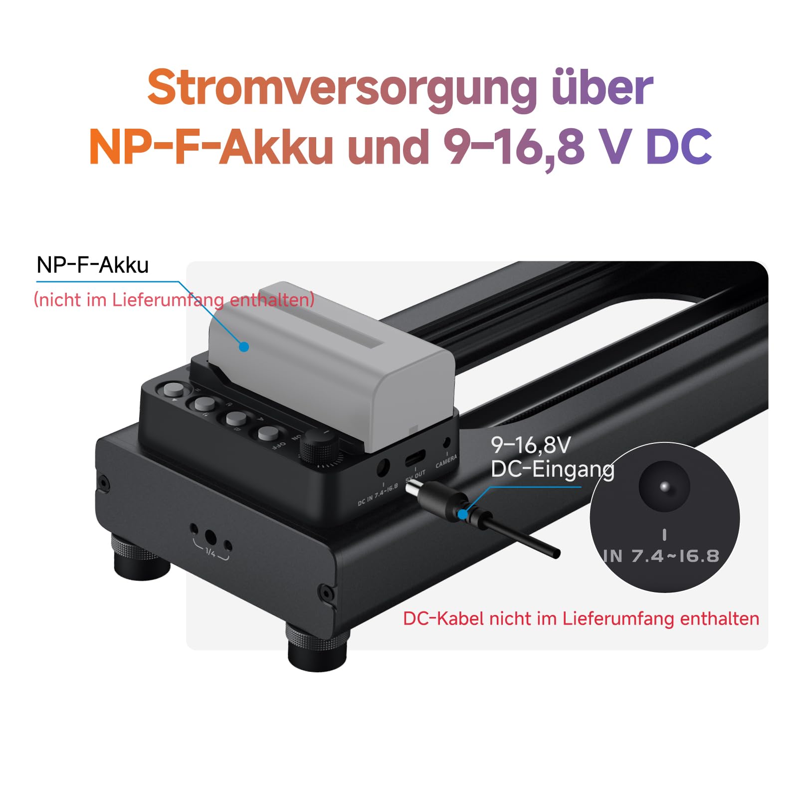 Accsoon Toprig 24"/60cm Motorisierter Kamera Slider – Elektrischer Video Slider mit APP-Steuerung, Zeitraffer, AB-Punkt Einstellung, Schleifenmodus - Perfekt für DSLR, Camcorder, Video-Creation
