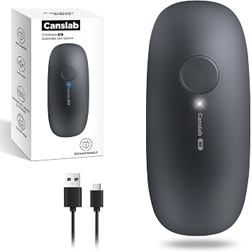 Canslab Ultrablde SE - USB Rechargeable Electric Can Opener for Kitchen for Seniors with Arthritis- Cordless Battery Powered Automatic, Side Cut, Smooth Edge, Handsfree, for Small or Large Cans, Grey