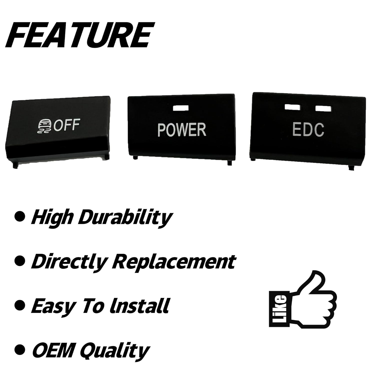 3Pcs Center Console Switch Button Caps for BMW E90 E92 E93 M3 2005-2012 Replace 61317841136 Interior Control Panel Button Cover