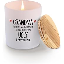 Grandma No Matter How Hard Life Gets At Least You Dont Have Ugly Grandchildren Grandma Gifts Grandparents Day Scented Candle Home Office Jar Candles Sage Floral Lavender Scent 9.5 oz