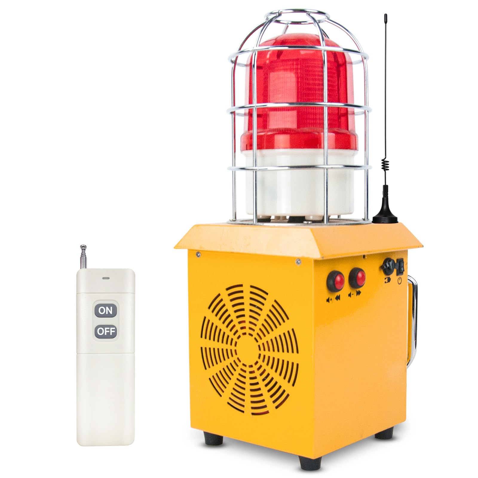 Y DIANS S Outdoor Portable Rechargeable Wireless Remote Control Alarm Siren 2km(1.24mi) Remote Distance 120dB Loud Horn Adjust Sound and Tone with 5000mAh Lithium Battery AC100-240V SLA-1509Y