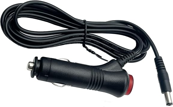 DC 5.5 x 2.1mm Car Charger Power Supply Cord - 12v -24v 6FT Cigarette Lighter Male Plug to DC Connector 5.5 x 2.1mm with Switch Button Cable