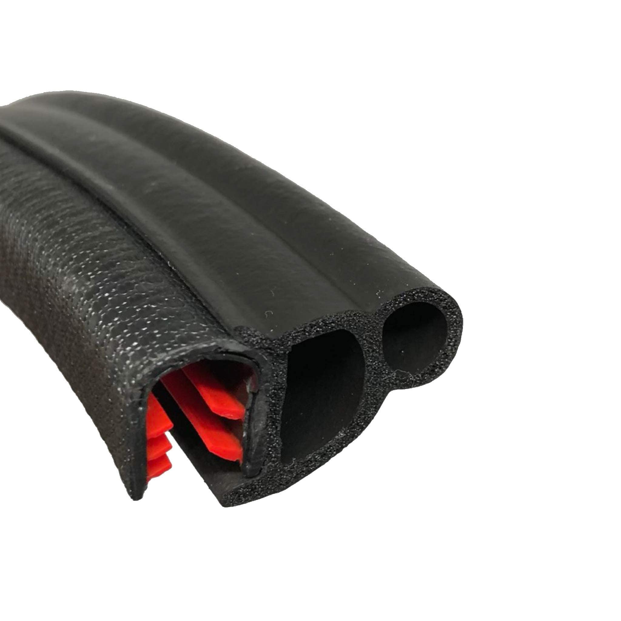 Black Door Rubber Seal Large Grip Range 24.2mm Bulb Height x 6.9mm Grip Range x 17mm U Height (3 Meter)