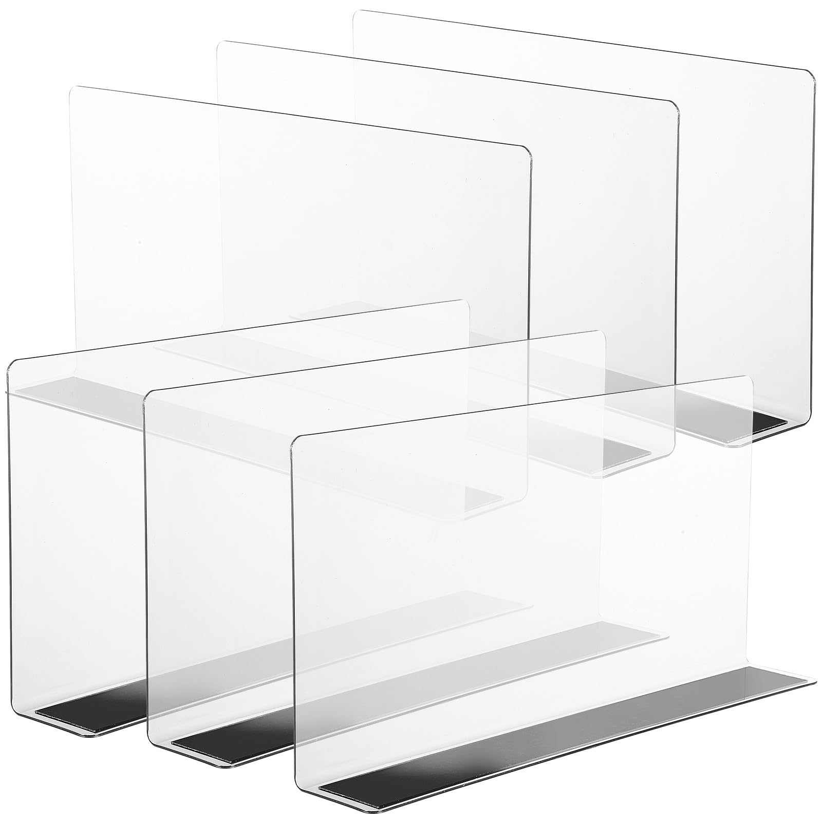 HEALLILY Transparente Warentrennwand aus PVC 6 Stück 25x12cm Multifunktionale Regaltrenner für Schränke und Verkaufsstände im Haushalt