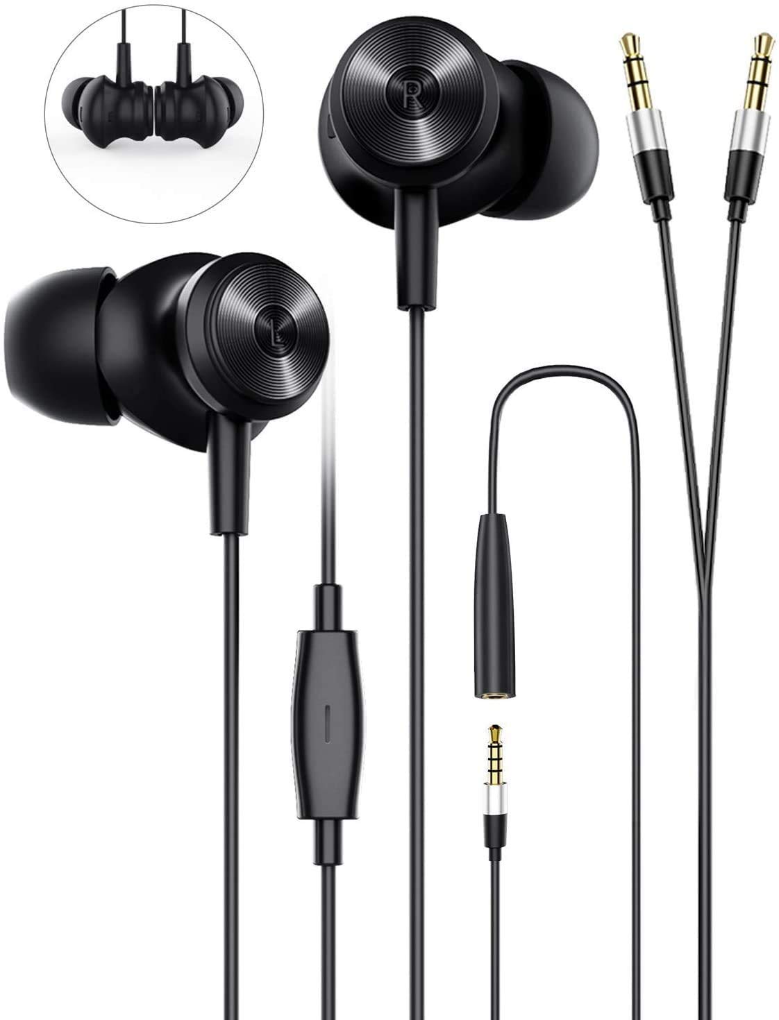 Li Magnetic In-Ear Wired In-Ear Earphones with Microphone, Noise Isolating, Adapter for 96 Inch Wired PC
