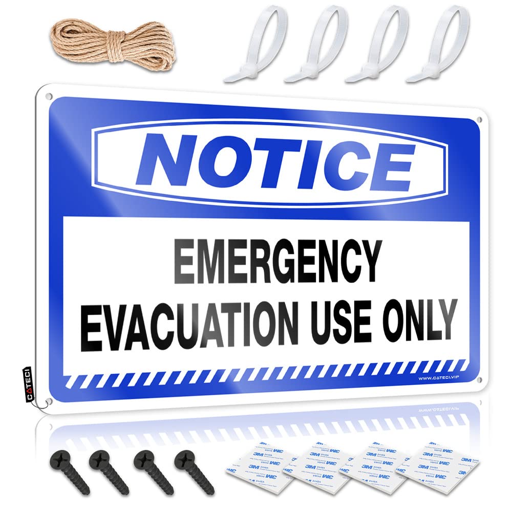 Mwfkkaddb Men's One Color Cool Room Accessories For Teens Boys Notice Emergency Evacuation Use Only Tin Sign Tin Metal Bar Signs Home Tin Sign(20X30cm)