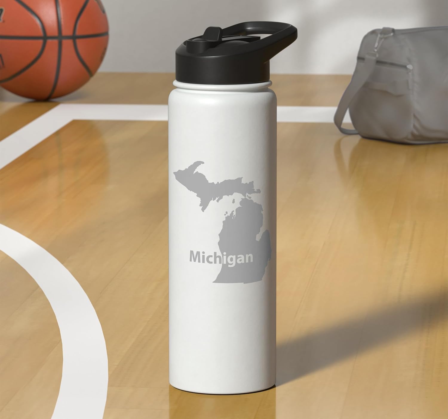 Michigan Home Love Travel State Upper Peninsula Stainless Steel Insulated Water Bottle