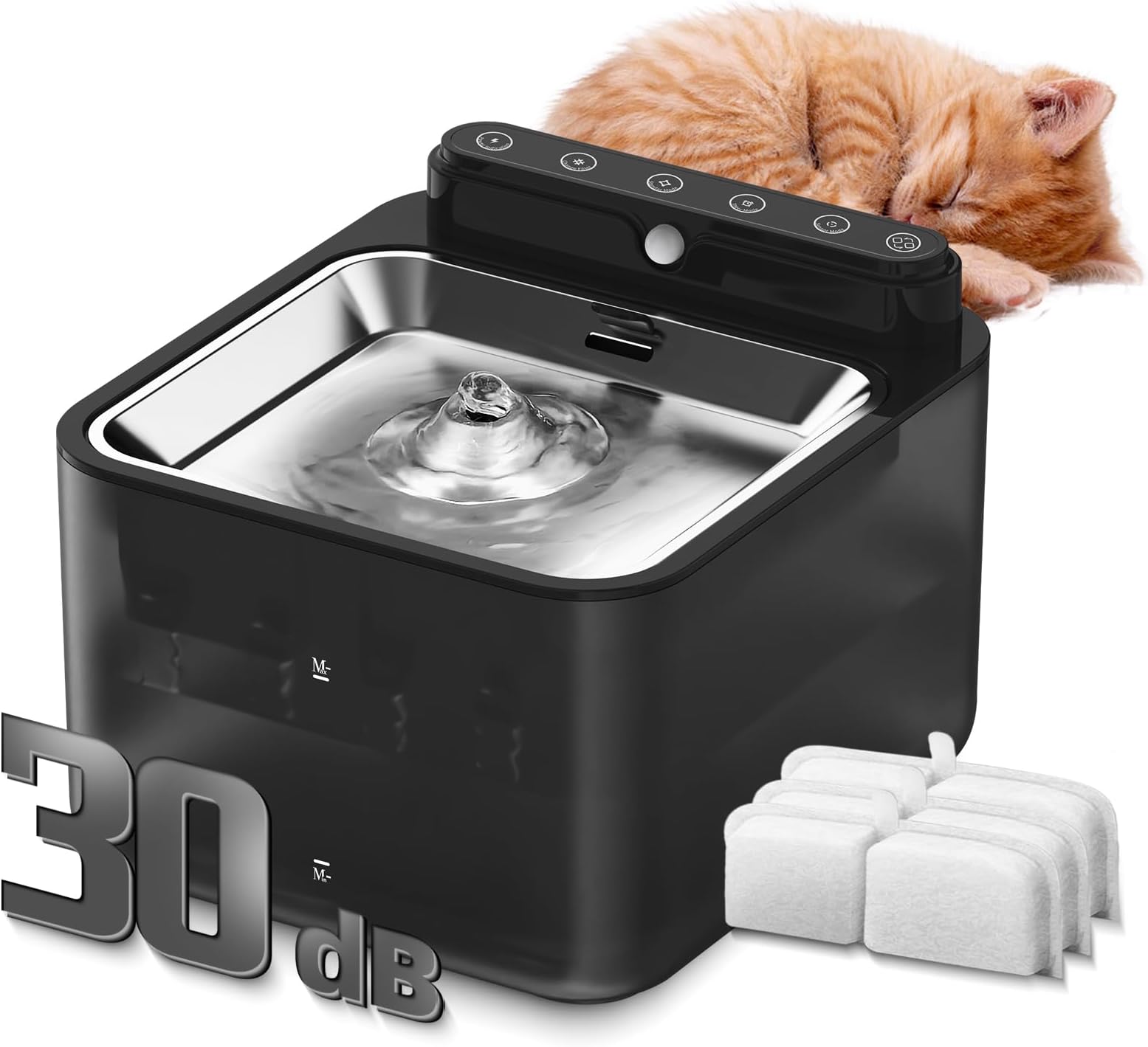 Cat Water Fountain Battery Operated, Cormix 4L/135 fl oz