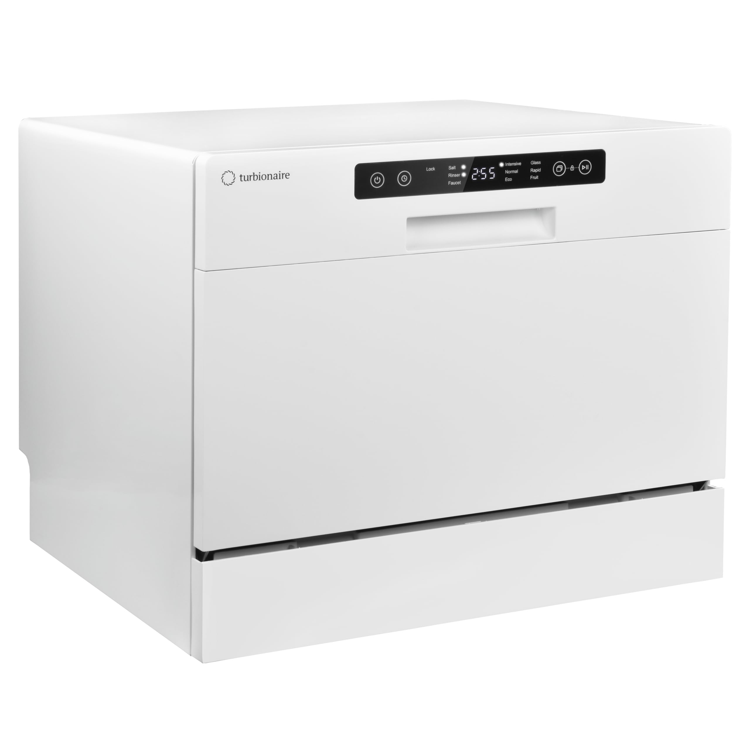 Lave-vaisselle compact Turbionaire AVA 6 TPDSAVA6CT, 6 couverts, 6 programmes, mode Éco, adoucisseur d’eau, lavage 360°, fonction Restart, 55 cm, Blanc