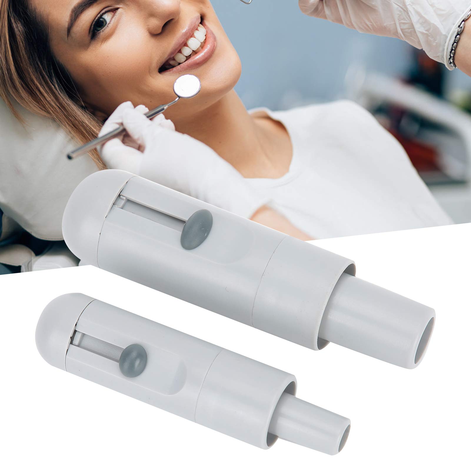 2 pezzi Aspirasaliva dentale, valvole adattatrici di aspirazione Set di ugelli adattatori deboli e robusti,Plastica manico di aspirazione dentale Adattatore tubo di aspirazione HVE SE vuoto