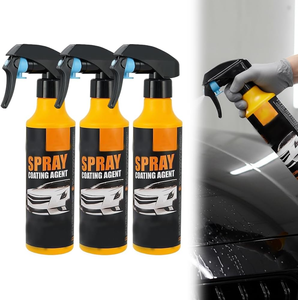 Nano Hydrophobic Ceramic Coating, 2026 New Car Coating Spray, Multi-Functional Paint Protection for Auto Detailing, Portable Car Coating Spray for Vehicle Shine, Ideal for Car Owners (3Pcs)