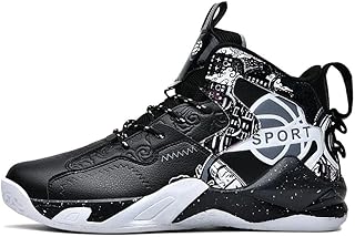Herren-High-Top-Basketballschuhe mit gepolstertem, rückprallendem, strapazierfähigem Leder for Jugendsport-Trainingsstiefel Laufschuhe