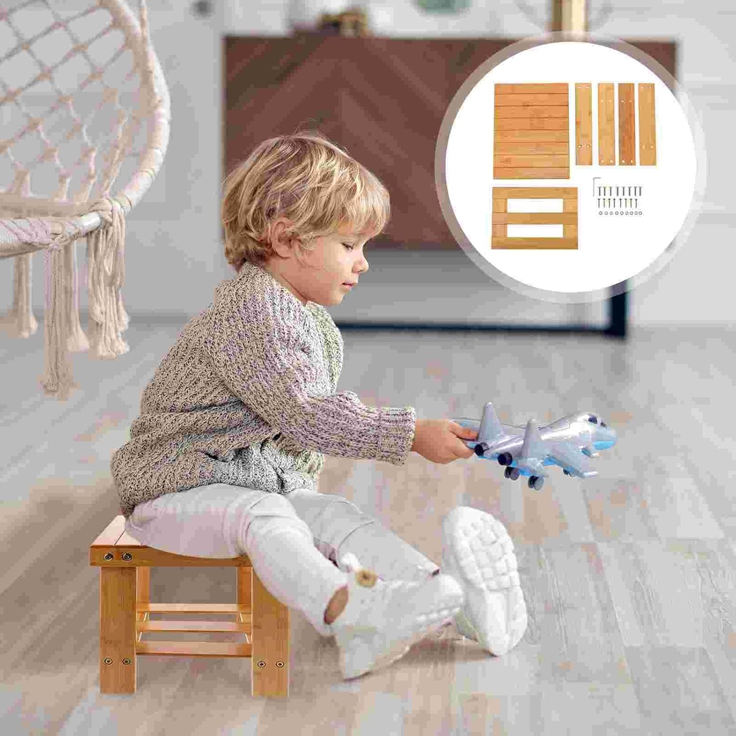 Stools Chairs 1Pc Brown Color Small Square Stool Bamboo Folding Stool Portable Outdoor Fishing Folding Stool for Home Camping Kitchen Modern Stool