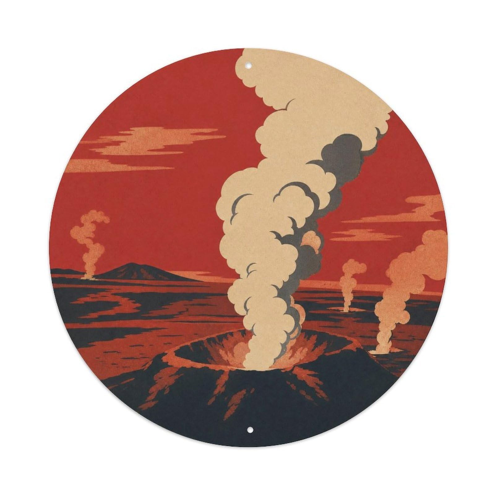 Kilauea Steam Vents Hawaii Crater Travel Volcanic Coast Metal Tin Sign