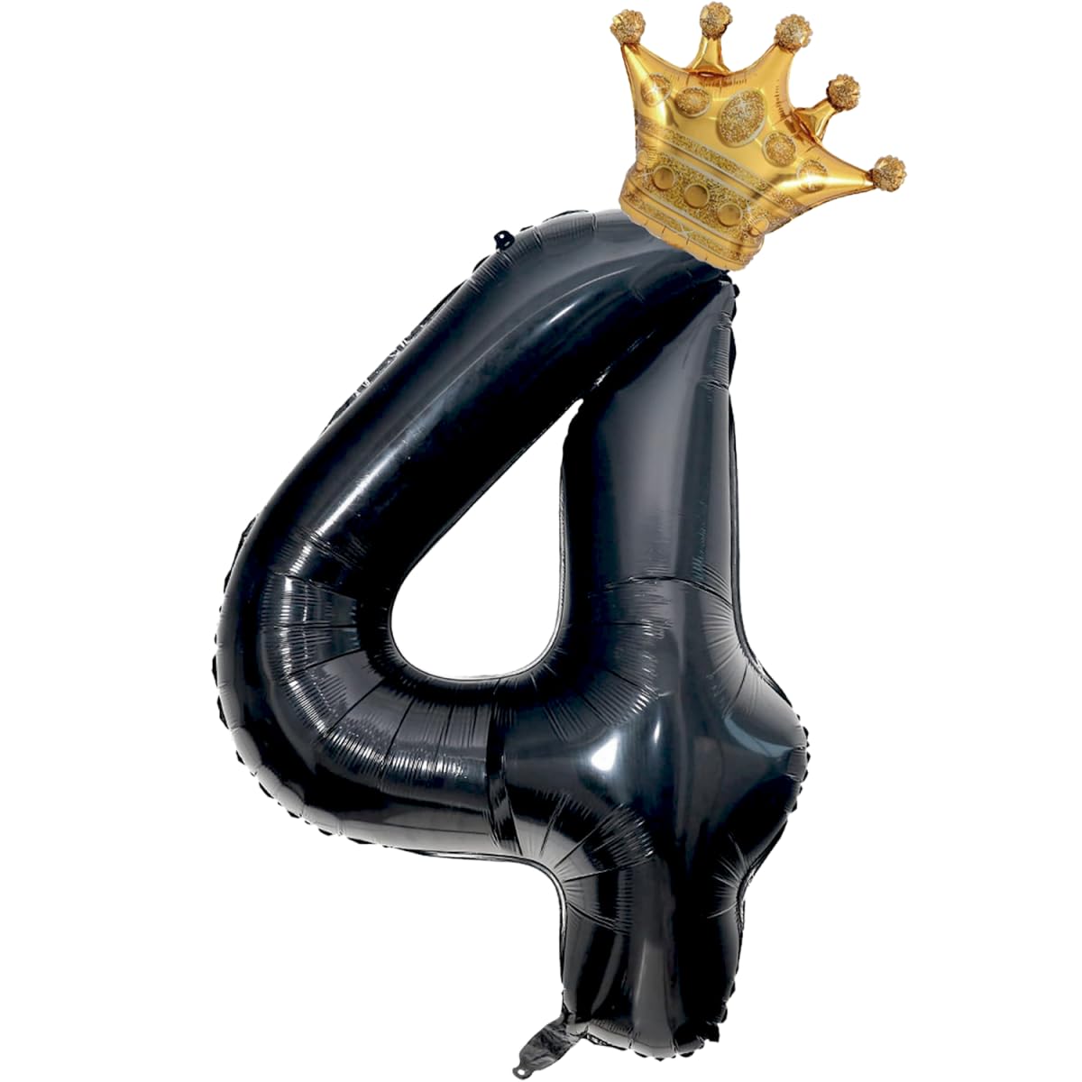 Black 4 Balloon Number, 40 inch Big 4th Birthday Balloon for Black Theme Birthday Party Supplies Anniversary, WWE Birthday Decorationsfor Boys Girls Birthday King