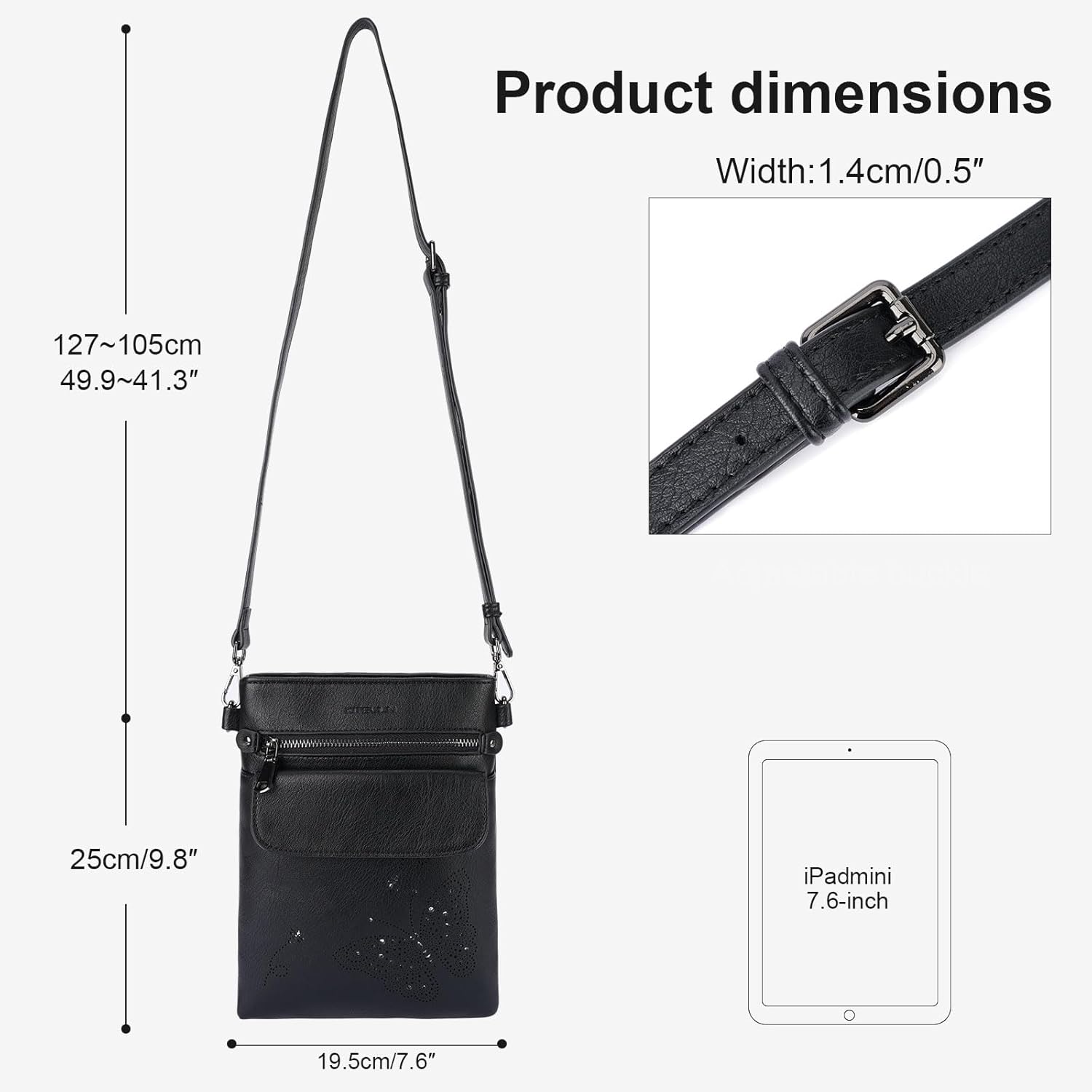 Crossbody Bags for Women Vegan Leather Cross Body Purse with Adjustable Strap Multiple Pockets Shoulder Handbags - Image 4