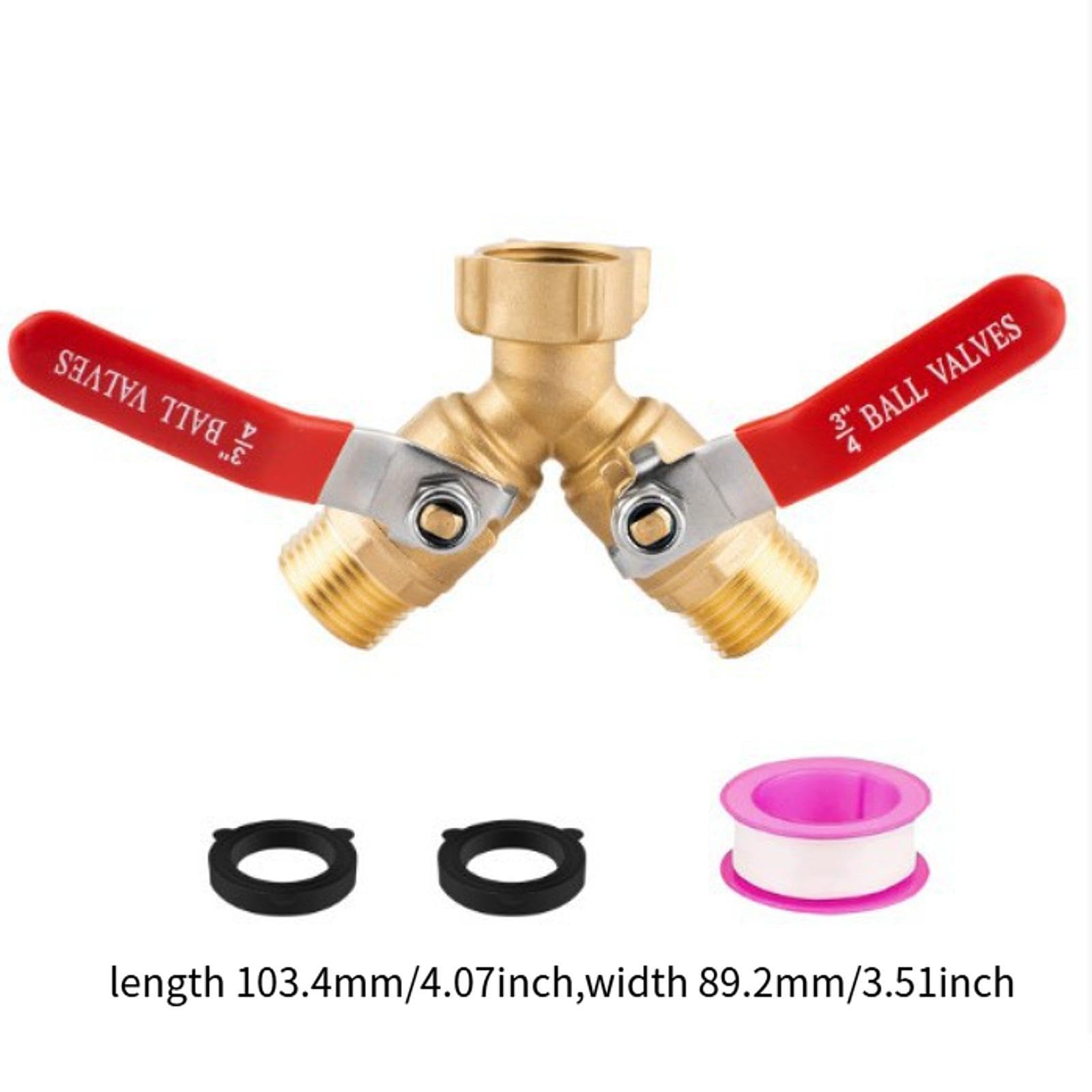 4 Pezzi Sdoppiatore per Tubo Separatore da Giardino Adattatore a Y Connettore a 2 Vie in Ottone con Manopole Facili da Girare Adatto per Collegare Ir, Noi
