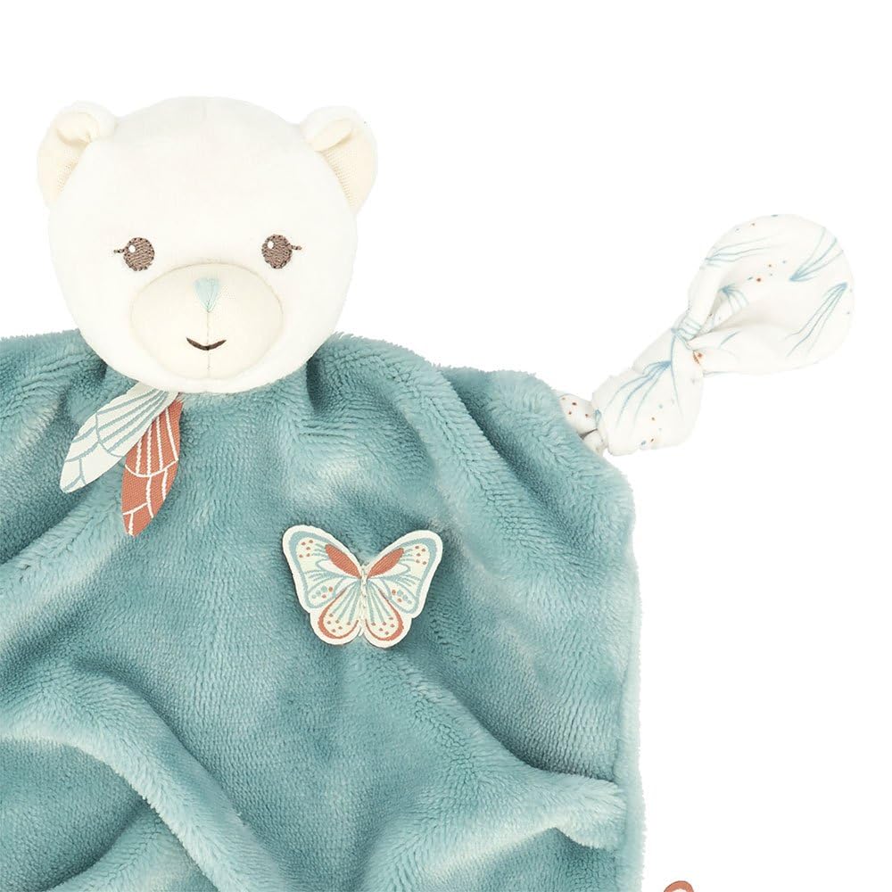 KALOO - Plume - Doudou Orso Verde 26 cm - Doudou per Neonato Ultra-Morbido - Sviluppo del Tatto - Facile da Afferrare - Cofanetto Regalo Personalizzabile - dalla Nascita, K214004